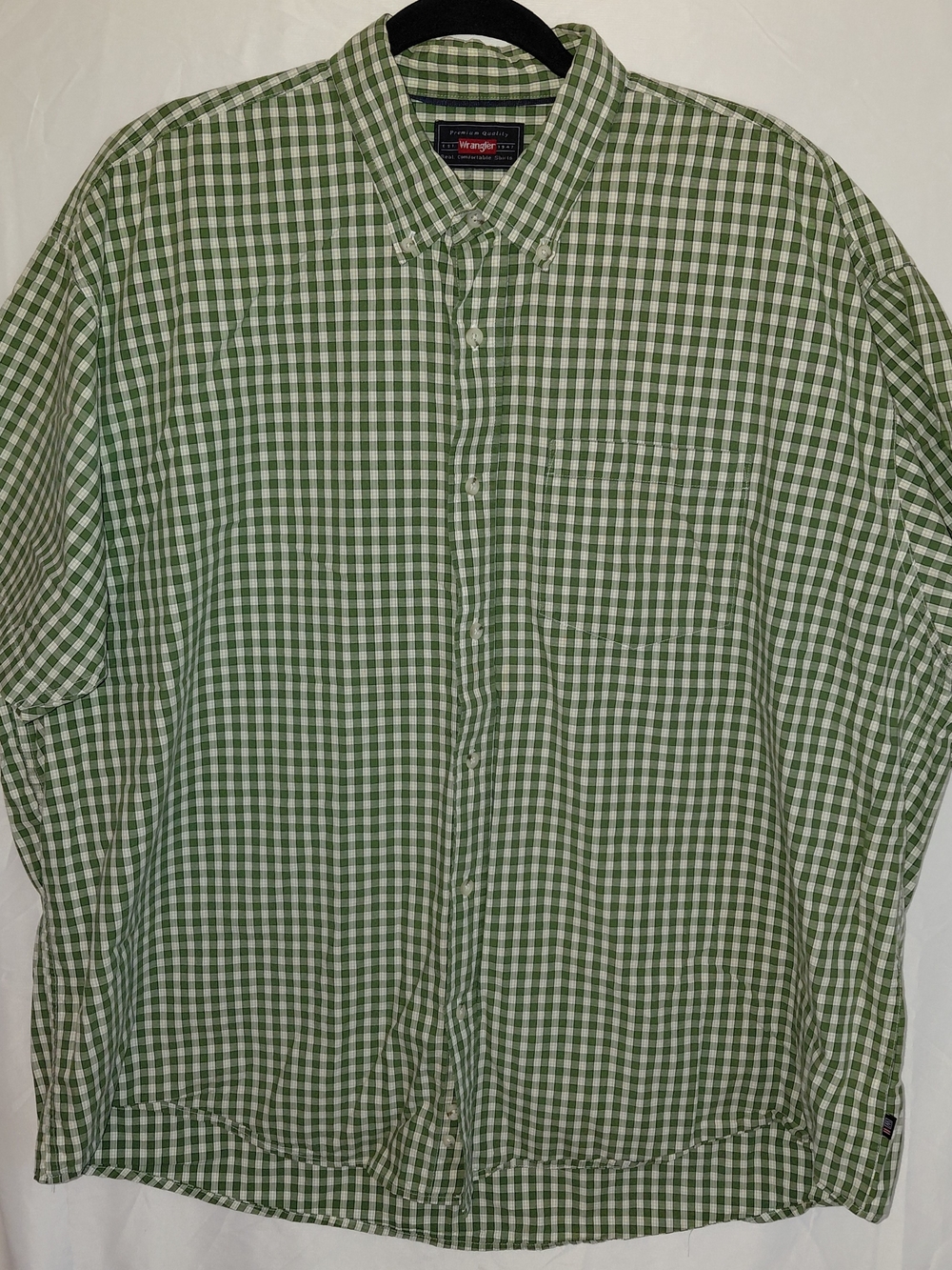 Wrangler Green Gingham Button-Up Shirt #2279